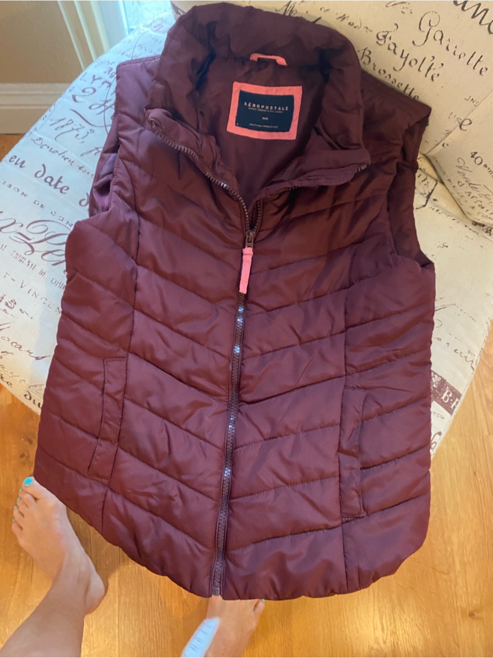 Aeropostale Women’s Wine Quilted Puffer Vest